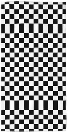 DEXNEL Premium-Handtuch, schwarz-weiß kariert, sehr saugfähig, superweich, für Badezimmer, Fitnessstudio, Hotel und Spa