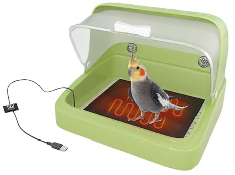 Zegaqae Chicken Broodter Box Chick Broodter, Chauffe-étoupe à oiseaux, boîte à brooding chick | Nichoir visuel respirant, 3 coussins chauffants réglables en température, fournitures pour animaux de