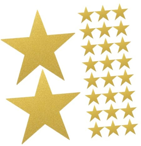 OSALADI 60pièces Étoiles Pailletées Dorées Découpées Papier Motif Cinq Étoiles pour Tableaux Affichage Décoration Murale De Salle De Classe Fête