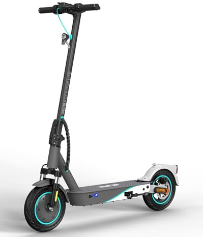 E-Scooter, Elektroroller mit Straßenzulassung (ABE), Max.20 KM/H, 10-Zoll-Räder, 400W Motor, 10.4 Ah Batterie，30-35KM, Komfortable Stoßdämpfung, APP-Verbindung, Faltbar, LED-Display