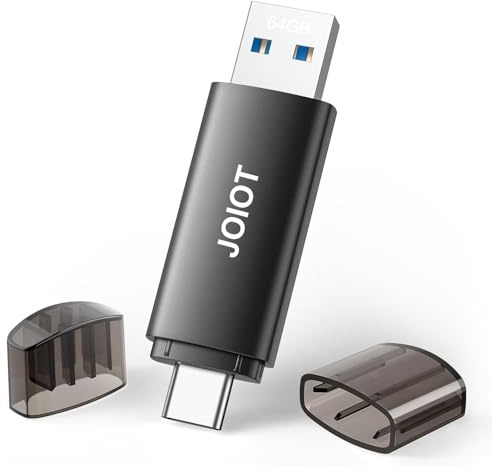 Clé USB 64 Go 3.1 USB C 2 en 1 USB 3.0 Flash Drive OTG Memory Stick High Speed Flash Drive iOS Android Mobile Phone Linux Ordinateur Portable, Noir