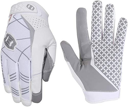 Seibertron Pro 3.0 Elite Ultra-Stick Sports Receiver Glove American Football Gloves Youth and Adult (White, S)