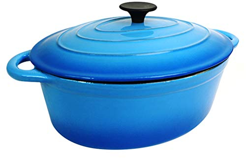 LTLWSH Casseruola in ghisa, 30 cm 4L Casseruola Ovale ad induzione con Rivestimento in Smalto Resistente
