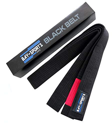BAY Sports BJJ Jiu Jitsu Gürtel brasilianischer Stil Schwarz (A1 = 260cm)
