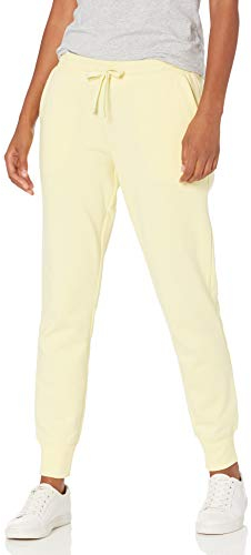 Amazon Essentials Damen Fleece-Jogginghose Mit Bündchen (In Übergrößen Erhältlich), Hellgelb, L