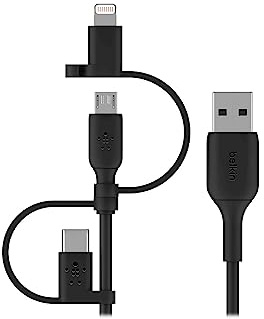 Belkin Universal-Kabel (3-in-1, USB-C-, Lightning-, Micro-USB-Ladekabel) Smartphones, Tablets, Powerbanks und andere Geräte laden (1 m)