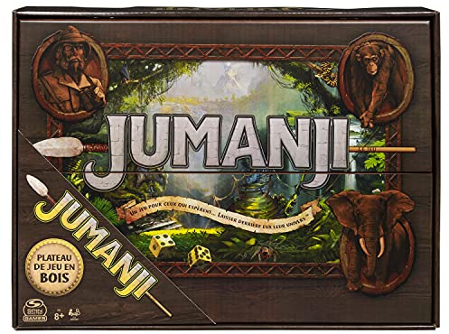 Jumanji spelet - retro träbricka ny utgåva - brädspel med många utmaningar och filmatmosfär - spelset i trä - Spin Master Games - fransk version - 6062543 - spel 8 år och uppåt