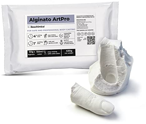 Alginat Abformmasse für 3D Abdrücke, Alginate Schnellabfrommasse, Alginat Pulver für Körperabformungen für Baby und Erwachsene (450 gr)