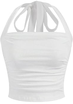 GORGLITTER halterneck topp damer ärmlösa toppar axellösa skjortor eleganta toppar sommartopp