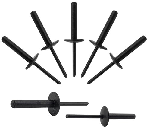 ALLCLEAN 80pcs All Black Large Flange Rivets,3/16 * 1 Open End Aluminum Blind Rivets,4.8 * 2 5Pop Blind Rivet