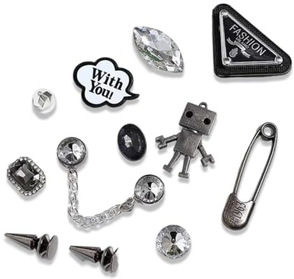 ZUWIJEQ 14 pcs Breloques de Chaussures, Accessoires de Chaussure en Strass, Décorations de Chaussures de Bricolage, Accessoires et Bijoux de Chaussures Femme - Charms pour Sabot, Cadeaux de Fête