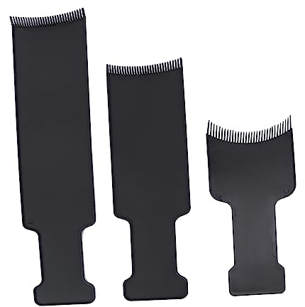 Beavorty Pettine Per Colorazione Chioma 3 Pezzi Bordo Piatto e Spazzola Per Tintura, Nero, Resistente e Facile Da Pulire, Adatto Per Parrucchieri Professionisti e Uso Casalingo