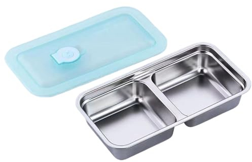 Generico Contenitori Portamerenda In Acciaio Inossidabile Per Bambini - Contenitore per Snack da Viaggio Riutilizzabile con Coperchio,Ideali per Pranzo Spiaggia Sport Vacanze Pendolari Picnic