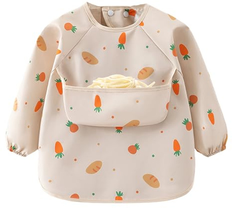 Gwtdtoad Babero De Manga Larga - Para Niños De 6 A 36 Meses Con Delantal De Introducción De Alimentos Complementarios Impermeable Para Bebé,Camisa De Manga Larga Babero Delantal de Alimentación | Para