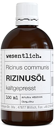 wesentlich. Rizinusöl kaltgepresst 100ml - 100% reines Rizinusöl - für Haut und Haare, Wimpern und Augenbrauen
