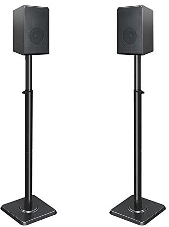 Mounting Dream Speaker Stands Height Adjustable for Satellite & Small Bookshelf Speakers, Set of 2 Floor Stand Mount for Bose Polk JBL Sony Yamaha and Others - 11LBS Capacity MD5402