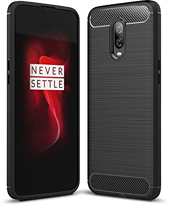 Cruzerlite für Oneplus 6T hülle, Kohlefaser Textur Design Abdeckung Anti-Scratch Stoßdämpfung Schutzhülle für Oneplus 6T Case (Black)