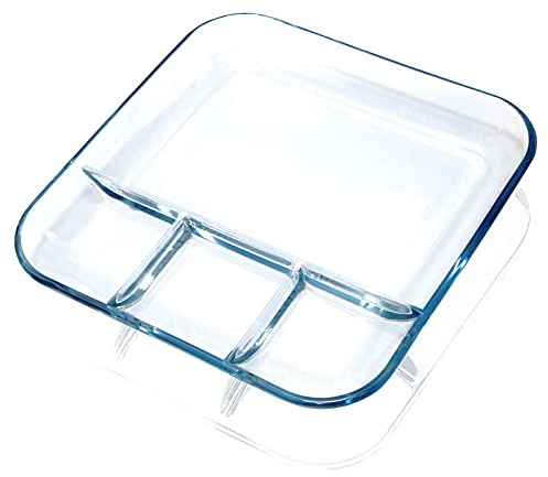 NUTRIUPS Glass Divided Plate, 10 Inch, 1 Piece