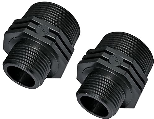 AERZETIX - Set di 2 Riduzioni Maschio/Maschio per Avvitare - Filettatura 1 x 1 1/2 - in Plastica - Nippli Ridotti con Raccordo Filettato - PN 6 Bar - C51979