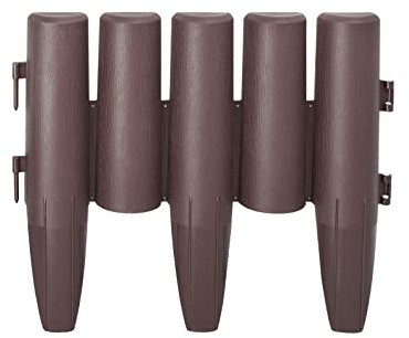 NAIZY Gräsmatta plast, rabattkant, trädgårdspalissad med träutseende, rabattkant, gräskant, kantsten brun (L x H): 28 cm x 24 cm – 80 stycken 22,4 m