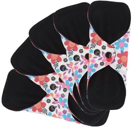 Almohadilla Menstrual Lavable, 5 Almohadillas Menstruales Reutilizables a Prueba de Fugas, Transpirables, Altamente Absorbentes para el Posparto en el Hogar (M)