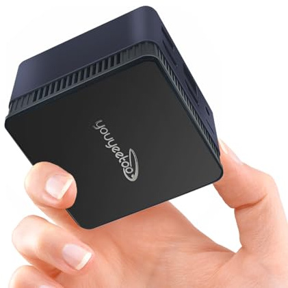 youyeetoo BY53 Mini PC, Intel N150 CPU - up to 3.6GHz, 12GB LPDDR5 4800MHz RAM, 0GB - 512GB M.2 NVME SSD, Mini Gaming PC, with USB-C DP, HDMI 2.0 4K, for Office/HTPC (M1 (12GB + 128GB MSATA SSD))