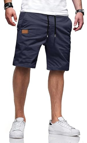 TARAINYA Mens Shorts Soft Cotton Casual Drawstring Summer Shorts