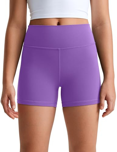 CRZ YOGA Chicas Butterluxe Shorts Deportivos de Motociclista Niños Adolescente Salón Activo Bailar Yoga Correr Lilas Reales M
