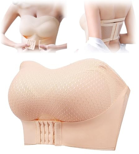 xyunluk Sujetador Bandeau sin tirantes antideslizante sin tirantes, sujetadores push-up for mujer, Top de tubo inalámbrico, Bralette de talla grande sin tirantes