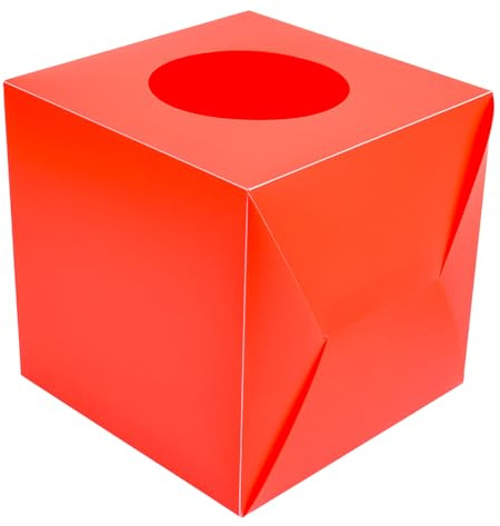 DIYEAH Scatola Facile da Riporre Rossa Apertura Tonda per Votazioni in Plastica per Raccolta Biglietti e Voti per Lotterie e Eventi