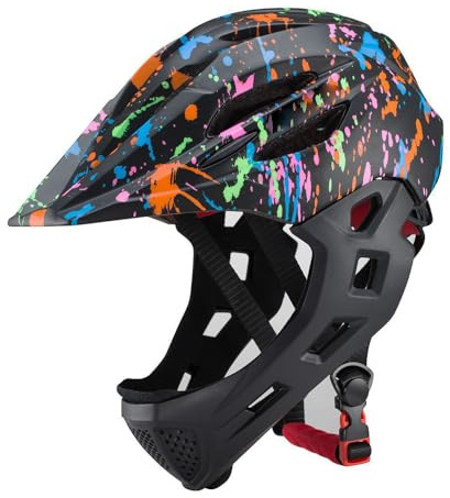 Adjustable Breathable Kids Bike Helmets Toddler Lightweight Full Face Helmets with LED Light