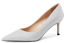 QUEEN HELENA Décolleté Eleganti con Strass Scarpe a Punta Chiusa Donna K3659 (Argento, Sistema Taglie Calzature EU, Adulto, Donna, Numero, Media, 37)