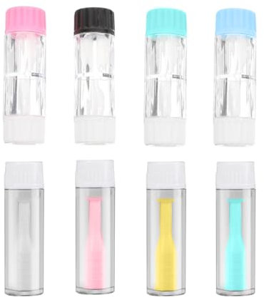 TISCH 4 PCS Kontaktlinsenbehälter-Reiseset für Harte Linsen, 4 tragbare Kontaktlinsenentferner, Kompakte Aufbewahrung für Zuhause und Unterwegs