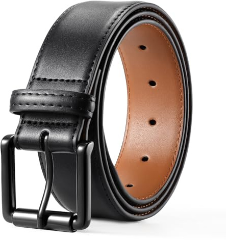 BELTROAD Läderbälte herr, bälte herr split läder 40 mm brett, herrbälte för arbetsbyxor jeans gåvor svart eller brunt