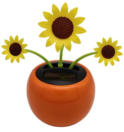 Ornamento de de solar | de flores danzantes para coche | Juguetes reutilizables para coche con energía solar, con cabeza temblorosa para dormitorio, salpicadero