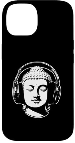 Custodia per iPhone 14 Buddha con cuffie DJ