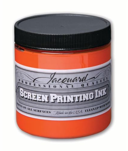 Jacquard Water Based Screen Printing Ink, Opaque Orange, 8 oz – Fabric Paint for T-Shirts, Textiles & Art Projects