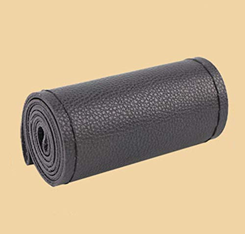 DIY Steering Wheel Covers Made of Soft Leather on the Steering Wheel of the Car with Needle and Thread Interior Accessories Black