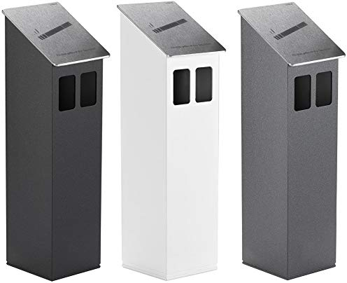 HISKA Wandaschenbecher Aluminium Wandmontage Quadratisch Schwarz