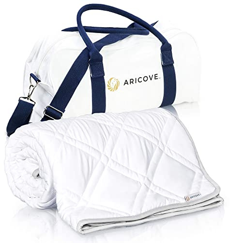 Aricove Cooling Weighted Blanket, 12 lbs, Twin Size for Adults, Luxury Heavy Blanket, Silky Soft Bamboo Viscose, 48x72 inches, Machine Washable, White