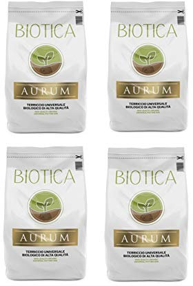 BIOTICA Aurum Terriccio Fertilizzato con Humus di Lombrico - Naturale Universale di Alta qualità (80 Litri)