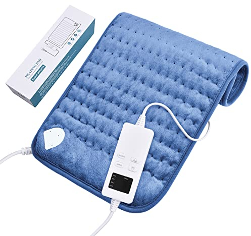 Elektrisches Heizkissen mit automatischer Abschaltung, schneller Heiztechnologie und Überhitzungsschutz, 6 Temperaturstufen, sichere Heizkissen mit 4 Arten von Timer (30x60 cm)