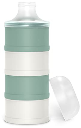 Suavinex, Dosificador de Leche en Polvo y Cereales. Con 4 Compartimentos, Boquilla y Cierre de Rosca. Apto Para Lavavajillas. Bonhomia, Color Verde