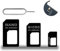 SYQZMYA Kit Adaptateur Noir a pour Micro SIM et SIM Standard, avec Broche d'éjection de la SIM Compatible avec Les Smartphones, Facile à Utiliser