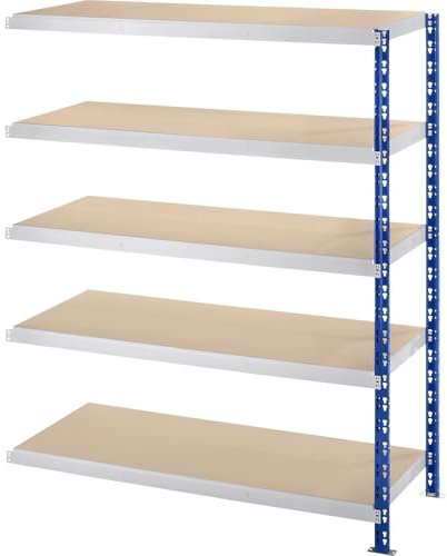 eurokraft | Großfach-Steckregal | T 700 mm | mit Spanplattenböden | Anbauregal | HxB 1820 x 1525 mm