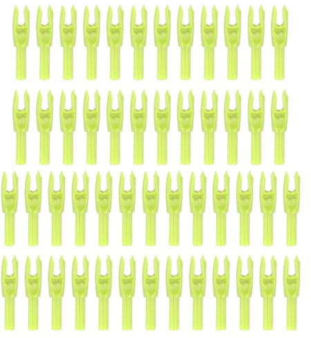 PATIKIL Archery Arrows Nocks 4.2mm 0.165, 50 Pack Insert Arrow Nock Replacement for Hunting Arrows Compound Bow Recurve Bow, Yellow