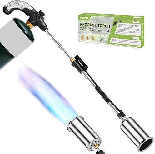 Propan ficklampa ogräsbrännare, 1 800 000 BTU högutgående ogrä flamkastare, ogräsbrännare för propantank, blå för ogräs, grill och takläggning