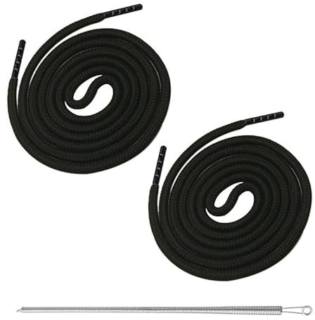 Azlanway Cordoncino per pantaloni da jogging, 2 pezzi, con coulisse, 160 cm, con estremità in metallo e ago, adatto per pantaloni da jogging, pantaloni, felpe, giacche e borse a mano (nero)