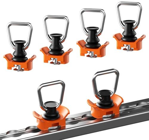 4 raccordi singoli per binari di airline, accessori per binari aerei, guida di fissaggio terminale, accessorio ideale per fissaggio e trasporto, 1000 kg / arancione