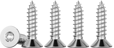Drenky 50 Piezas Tornillos Acero Inoxidable 304 M3 X 16 Tornillos Para Madera Torx Inox Autorroscantes Cabeza Plana Rosca Completa Universales Pladur, TX10